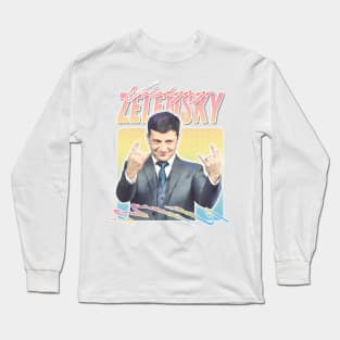 Zelensky Ukraine / Retro Aesthetic Fan Artwork Design Long Sleeve T-Shirt